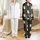 Women's Vintage Santa Busts Lush Holly Pine Berries Eucalyptus Charcoal Black Pattern Satin Pajamas Set - 1