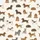 Dog Lovers' Whimsical Hand-Drawn Dachshund & Spaniel Dog Pattern in Natural Browns & Black on Off-White Satin Pajamas Set - 2