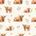 Cow Lovers' Watercolor Highland Cow & Calf Floral Tan Red-Brown Pink Yellow Sage Creamy Off-White Seamless Pattern Satin Pajamas Set - 2