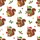 Festive Family Enthusiasts' Whimsical Christmas Squirrels in Red Santa Hats, Green Scarves, Holly, Candy Canes, White Background Satin Pajamas Set - 2