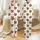 Festive Family Enthusiasts' Whimsical Christmas Squirrels in Red Santa Hats, Green Scarves, Holly, Candy Canes, White Background Satin Pajamas Set - 1