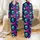 Women's Illustrative Gothic Ombre Skull Dark Floral Rose Aqua Purple Pink Pattern Satin Pajamas Set - 1