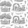 Women's Elegant Toile de Jouy Black White Pastoral Garden Figures Arch Arbor Fountain Satin Pajamas Set - 2