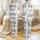 Women's Elegant Toile de Jouy Black White Pastoral Garden Figures Arch Arbor Fountain Satin Pajamas Set - 1