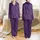 Women's Elegant Deep Purple Lavender Abstract Organic Swirl Botanical Pattern Satin Pajamas Set - 1