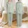 Women's Sweet Vintage Sage Green Ditsy Floral Pattern Hand-Drawn Wildflowers Satin Pajamas Set - 1