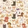 Dog Lovers' Off-White Whimsical Shiba Inu Corgi Dachshund Puppy Pattern with Tan, Brown & Blue Accents Satin Pajamas Set - 2