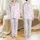 Women's Whimsical Pastel Pink Blue Rose Bow Seashell Gingham Polka Dot Storybook Pattern Satin Pajamas Set - 1