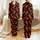 Women's Illustrative Vibrant Fiery Orange Red Yellow Swirling Flames on Deep Black Plush Abstract Satin Pajamas Set - 1