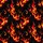 Women's Illustrative Vibrant Fiery Orange Red Yellow Swirling Flames on Deep Black Plush Abstract Satin Pajamas Set - 2