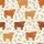 Women's Whimsical Highland Cow & Calf Pattern, Caramel Fur, Blush Floral Crowns, Cream Background Satin Pajamas Set - 2