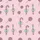 Women's Whimsical Light Pink Bright Pink Teal Candy Cane, Peppermint, & Lollipop Festive Pattern Satin Pajamas Set - 2