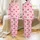 Women's Pastel Pink Fuchsia Whimsical Bow & Heart Varying Size Graphic Pattern Satin Pajamas Set - 1