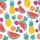 Women's Energetic Hand-Drawn Tropical Fruit & Leaf Pattern: Yellow Pineapple, Coral Watermelon, Fuchsia Strawberry, Teal Leaves on White Satin Pajamas Set - 2