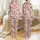 Women's Whimsical Vintage Christmas Pastel Pink Gingerbread Snowmen Candy Cane Nutcracker Ornaments Pattern Satin Pajamas Set - 1