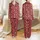 Women's Deep Red Hand-Drawn Festive White & Green Candy Cane, Gingerbread, Evergreen & Snowflake Pattern Satin Pajamas Set - 1