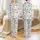 Women's Whimsical Pastel Purple Pink Sky Blue Cartoon Cat Repeating Pattern Turquoise Eyes Yarn Balls Satin Pajamas Set - 1