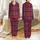 Women's Classic Tartan Plaid Vivid Red Deep Navy Blue Crisp White Geometric Grid Satin Pajamas Set - gzo1elyjzl