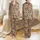 Women's Muted Peach Deep Black Warm Brown Abstract Organic Fluid Shapes Seamless Pattern Satin Pajamas Set - 1