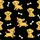 Women's Playful Golden Yellow Labrador Puppy & White Bone Black Seamless Pattern Satin Pajamas Set - 2