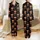 Women's Whimsical Highland Cow Christmas Pattern with Santa Hats, Plaid Scarves, Candy Canes & Snowflakes on Black Satin Pajamas Set - 1