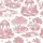 Women's Crimson Red White Toile de Jouy Elegant 18th-Century Garden Pattern Satin Pajamas Set - 2