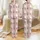 Women's Whimsical Pale Pink Vintage Christmas Santa Tree Candy Cane Holly Pattern Satin Pajamas Set - 1