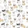 Women's Playful French Bulldog Hand-Drawn Cartoon Black Outline White Background Scatter Pattern Satin Pajamas Set - 2