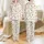 Women's Whimsical Pastel Pink Strawberry Blossom Creamy Off-White Botanical Pattern Satin Pajamas Set - 1
