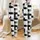 Dreamer's Bold Black White Plaid Whimsical Sleep Pattern with Crescent Moons and Stars Satin Pajamas Set - 1