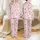 Women's Romantic Blush Pink Floral Bows, Fuchsia Roses & Sage Green Leaf Tapestry Pattern Satin Pajamas Set - f99154henf