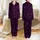 Women's Deep Plum Silk Satin Backdrop with Rich Black Ornate Floral Lace Overlay Satin Pajamas Set - 1