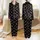Women's Minimalist Black Light Pink Two-Lobed Cherry Scatter Pattern Satin Pajamas Set - 1