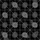Women's Modern Abstract Geometric Grid with Black, Charcoal Grey & Metallic Silver Lines Satin Pajamas Set - 2