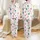 Holiday Enthusiasts' Whimsical Pink Gingerbread, Emerald Trees & Hot Chocolate Pattern Satin Pajamas Set - 1
