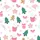 Holiday Enthusiasts' Whimsical Pink Gingerbread, Emerald Trees & Hot Chocolate Pattern Satin Pajamas Set - 2