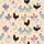 Women's Whimsical Peach Hand-Drawn Chicken Pattern with Playful Purple, Blue, Pink & Yellow Chicks Satin Pajamas Set - 2