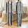 Women's Black White Vertical Stripe Minimalist Celestial Eyelash Zzz Pattern Satin Pajamas Set - 1
