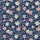 Women's Elegant Painterly Lily Botanical Motif Cream Rose Mauve Teal Indigo Pattern Satin Pajamas Set - 2