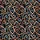 Women's Deep Black Metallic Rose Gold Coppery Organic Line Geometric Pattern Muted Blue Satin Pajamas Set - 2