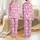 Women's Cute Hand-Drawn Bows Fuchsia Pastel Pink Striped Polka Dot Pattern Satin Pajamas Set - 1