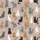 Women's Whimsical Hand-Drawn Cat Pattern Muted Rose-Beige Multi-Tone Fur Satin Pajamas Set - 2