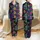 Women's Vibrant Day of the Dead Sugar Skull Women's Faces, Teal Gold Floral Pattern, Lime Green Eyes, Black Background Satin Pajamas Set - 1