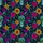 Women's Vibrant Day of the Dead Sugar Skull Women's Faces, Teal Gold Floral Pattern, Lime Green Eyes, Black Background Satin Pajamas Set - 2