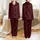 Women's Sophisticated Deep Ruby Red & Pure Black Abstract Satin Drapes & Delicate Lace Pattern Satin Pajamas Set - 1