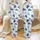Women's Hand-Drawn Indigo Aqua Blue Sea Turtle, Starfish & Coral Ocean Pattern Satin Pajamas Set - 1