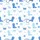 Women's Whimsical Pastel & Vibrant Blue Cowboy Boot Lasso Bow Star Floral Seamless Pattern Satin Pajamas Set - 2