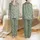 Nature Lovers' Elegant Minimalist Sage Green Tone-on-Tone Fern Fronds Seamless Pattern Satin Pajamas Set - 1