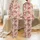 Women's Intricate Vintage Paisley Floral Bird Butterfly Fuchsia Rose Sage Gold Cream Satin Pajamas Set - 1