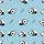 Women's Cute Sleeping Baby Panda Pattern, Serene Light Blue White Black Cartoon 2D Art with Zzz Symbols Satin Pajamas Set - 2